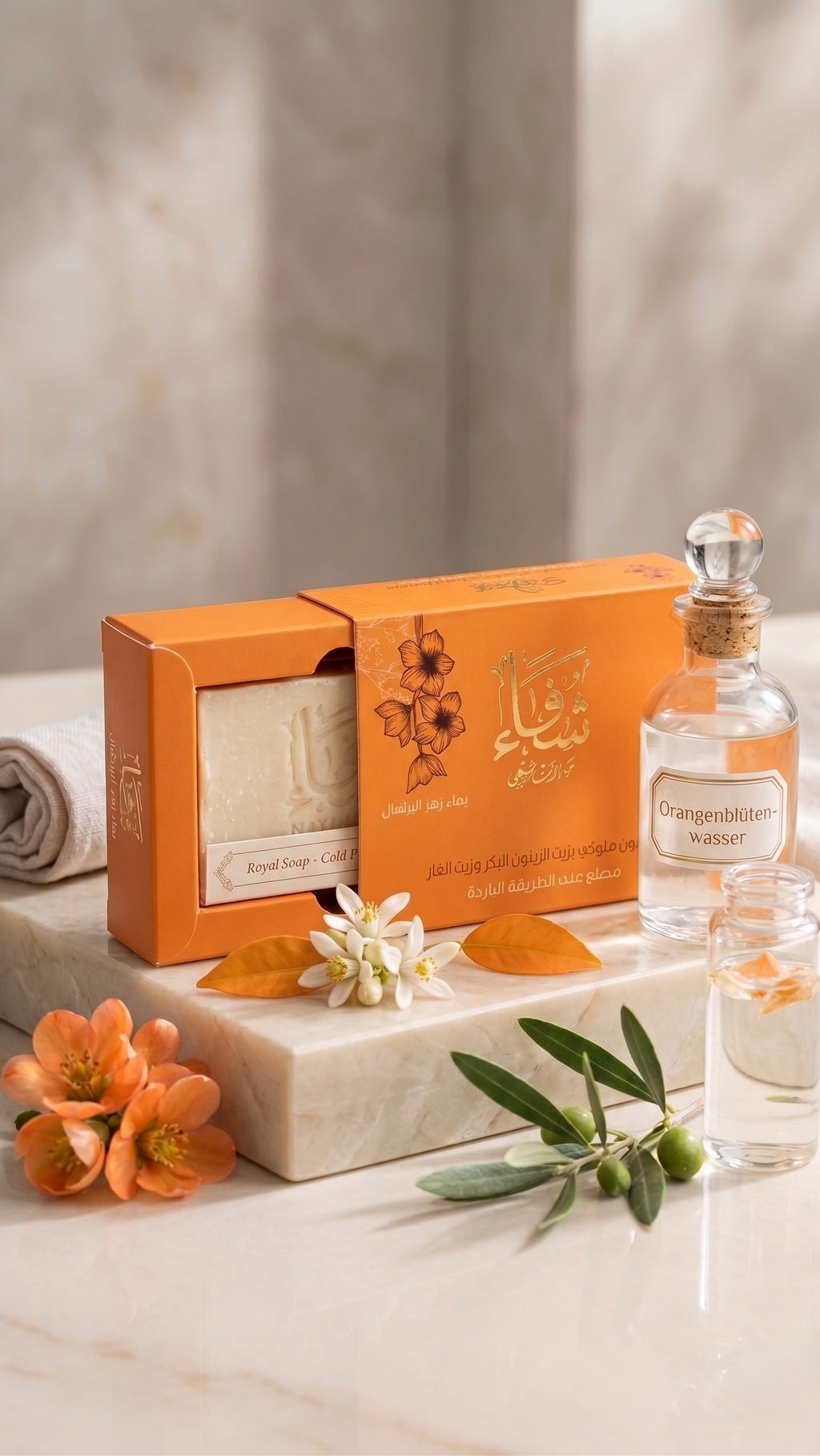 Aleppo-Seife mit Orangenblütenwasser